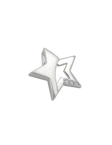 Hängsmycke 15x16mm Star With Zirconias Matt Shiny Silver 925