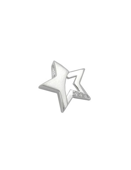 Hängsmycke 15x16mm Star With Zirconias Matt Shiny Silver 925
