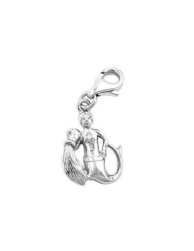 Hängsmycke 16x12mm Berlock Aquarius Shiny Rhodium Plated Silver 925