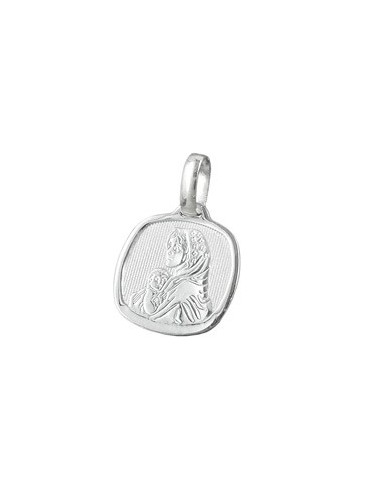 Hängsmycke 16x15mm Mother Mary With Child Shiny Silver 925
