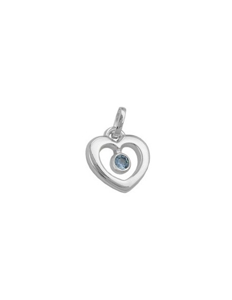 Hängsmycke 17x16mm Heart Synthetic Blue Topaz Shiny Silver 925