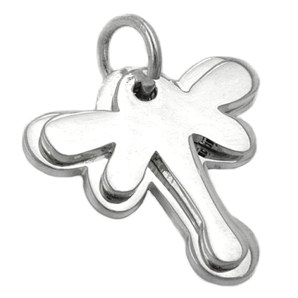 Hängsmycke 17x17mm Double Butterfly Shiny Silver 925