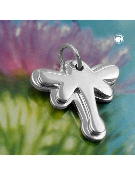 Hängsmycke 17x17mm Double Butterfly Shiny Silver 925