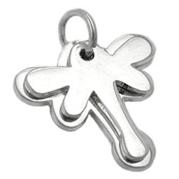 Hängsmycke 17x17mm Double Butterfly Shiny Silver 925