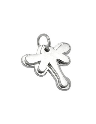 Hängsmycke 17x17mm Double Butterfly Shiny Silver 925