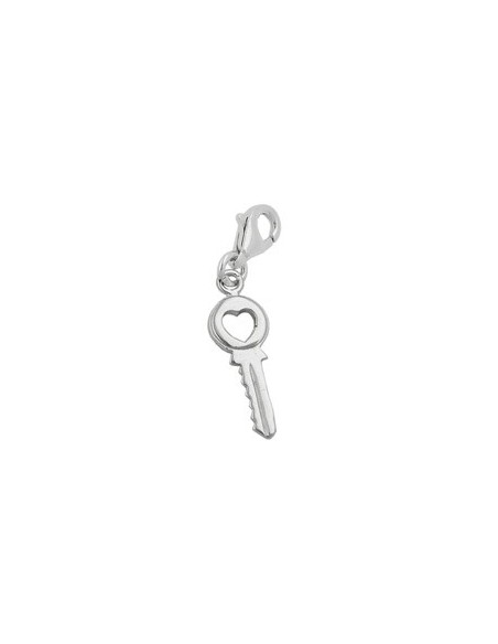 Hängsmycke 17x7mm Berlock Security Key With Heart Silver 925