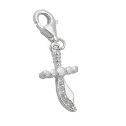 Hängsmycke 19x10mm Berlock Scimitar With Zirconias Shiny Silver 925