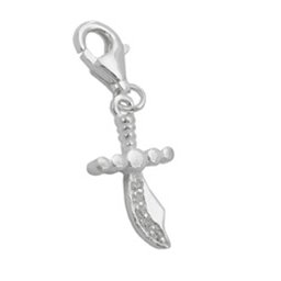 Hängsmycke 19x10mm Berlock Scimitar With Zirconias Shiny Silver 925