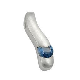 Hängsmycke 19x5mm With Synthetic Spinel Matt Brushed Silver 925