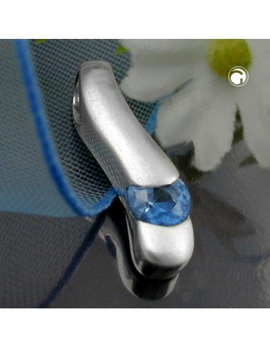 Hängsmycke 19x5mm With Synthetic Spinel Matt Brushed Silver 925
