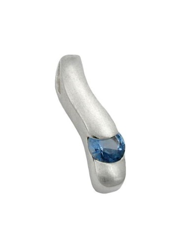 Hängsmycke 19x5mm With Synthetic Spinel Matt Brushed Silver 925