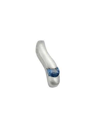 Hängsmycke 19x5mm With Synthetic Spinel Matt Brushed Silver 925