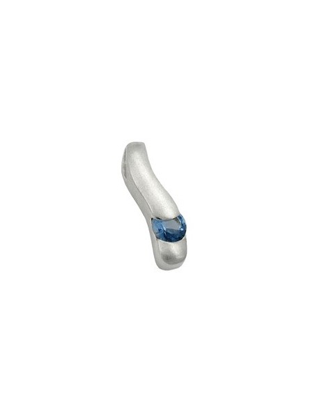Hängsmycke 19x5mm With Synthetic Spinel Matt Brushed Silver 925