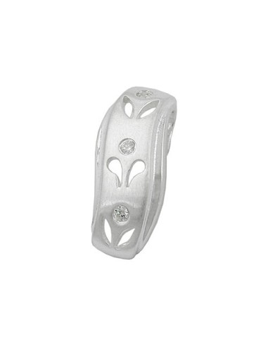 Hängsmycke 19x8mm Floral Openwork 3xzirconias Silver 925