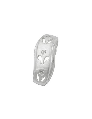 Hängsmycke 19x8mm Floral Openwork 3xzirconias Silver 925