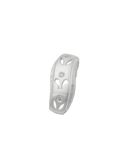 Hängsmycke 19x8mm Floral Openwork 3xzirconias Silver 925