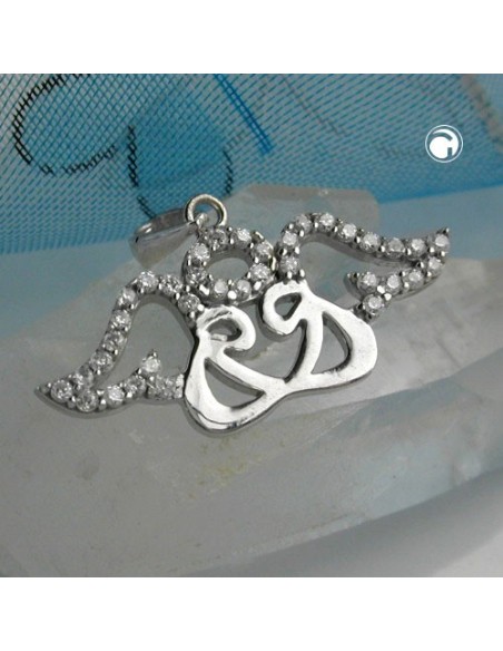 Hängsmycke 2 Angels + Gloriole Silver 925