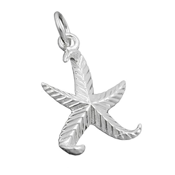 Hängsmycke 20mm Starfish Patterned Silver 925