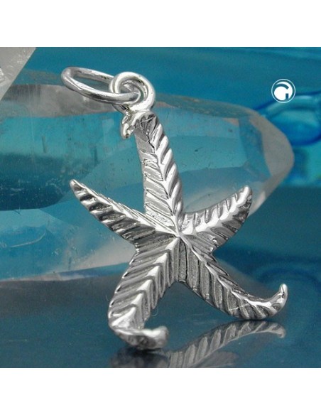 Hängsmycke 20mm Starfish Patterned Silver 925