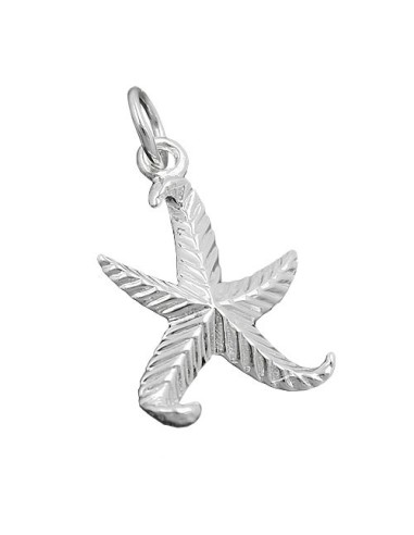 Hängsmycke 20mm Starfish Patterned Silver 925