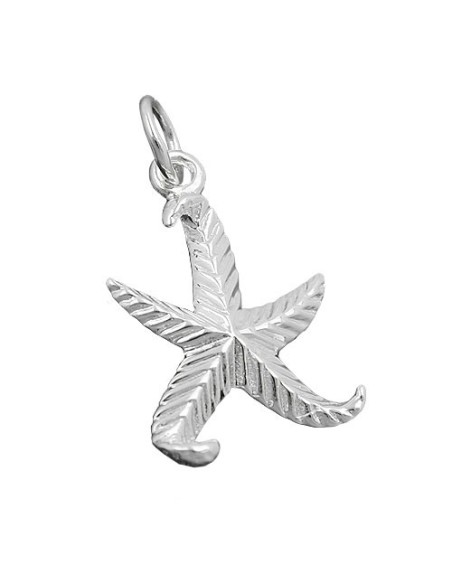 Hängsmycke 20mm Starfish Patterned Silver 925