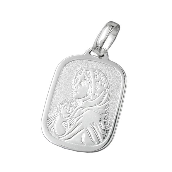 Hängsmycke 21x15mm Mother Mary With Child Silver 925