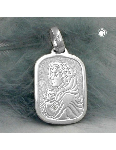 Hängsmycke 21x15mm Mother Mary With Child Silver 925