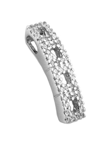 Hängsmycke 21x5mm With Zirconias Shiny Rhodium Plated Silver 925