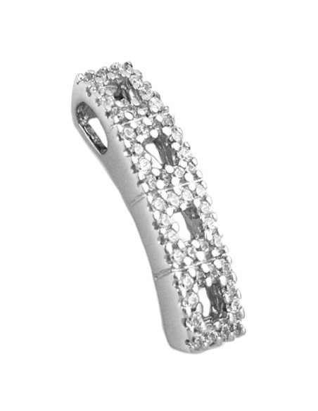 Hängsmycke 21x5mm With Zirconias Shiny Rhodium Plated Silver 925