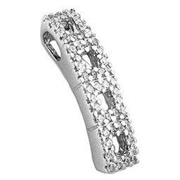 Hängsmycke 21x5mm With Zirconias Shiny Rhodium Plated Silver 925