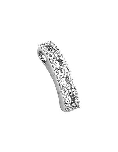 Hängsmycke 21x5mm With Zirconias Shiny Rhodium Plated Silver 925