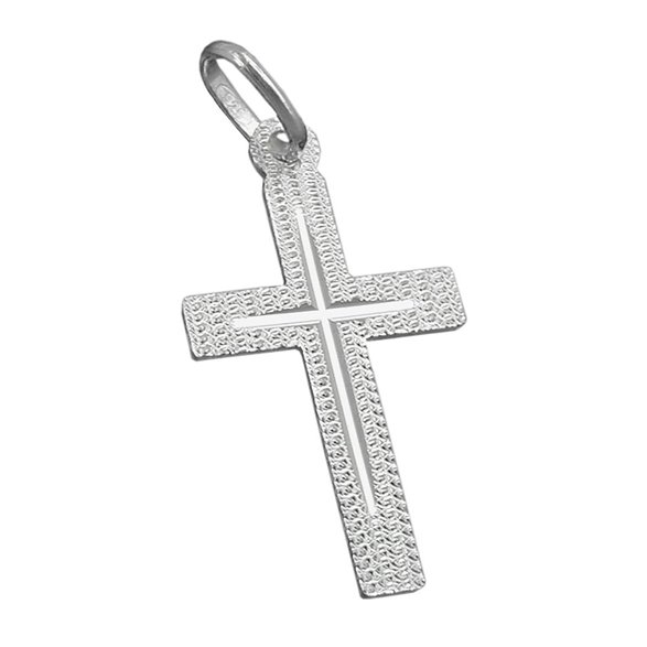 Hängsmycke 23x13mm Kors Diamond Silver 925