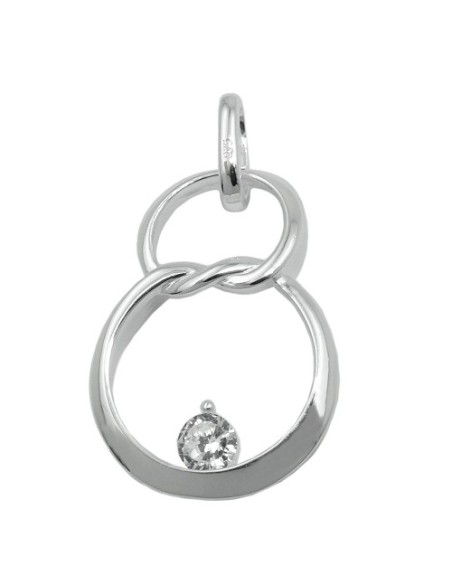 Hängsmycke 23x15mm Double Circle Eight With Zirconia Silver 925
