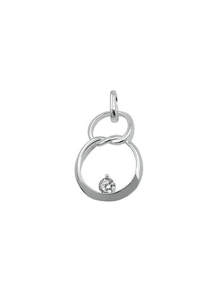 Hängsmycke 23x15mm Double Circle Eight With Zirconia Silver 925