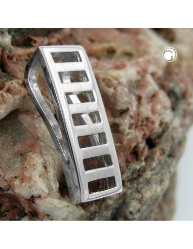 Hängsmycke 23x8mm Square Matt Shiny Rhodium Plated Silver 925