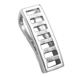 Hängsmycke 23x8mm Square Matt Shiny Rhodium Plated Silver 925