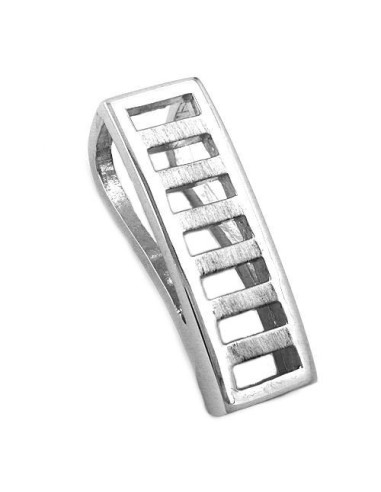 Hängsmycke 23x8mm Square Matt Shiny Rhodium Plated Silver 925