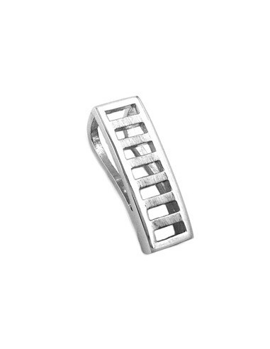 Hängsmycke 23x8mm Square Matt Shiny Rhodium Plated Silver 925