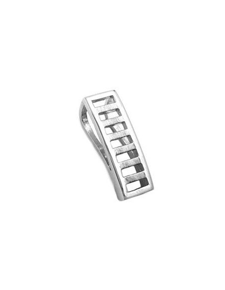 Hängsmycke 23x8mm Square Matt Shiny Rhodium Plated Silver 925