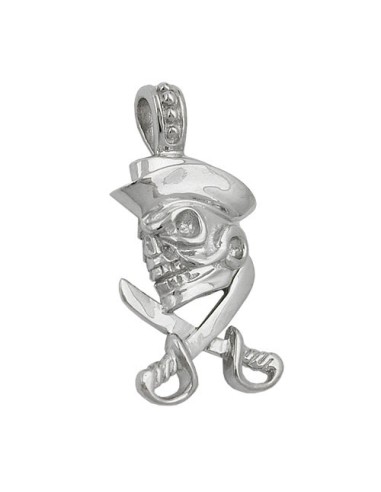 Hängsmycke 25x12mm Skull With Pirate Hat Silver 925