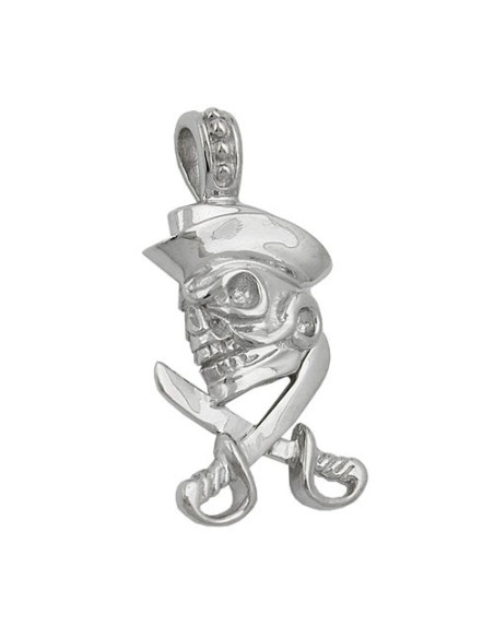 Hängsmycke 25x12mm Skull With Pirate Hat Silver 925