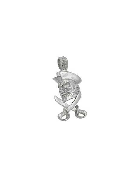 Hängsmycke 25x12mm Skull With Pirate Hat Silver 925