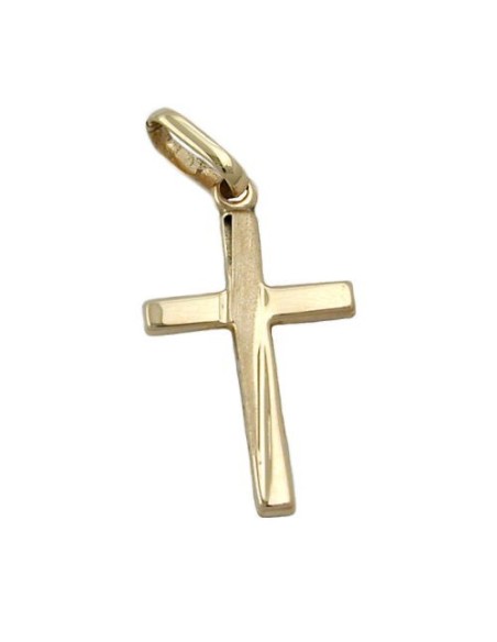 pendant 22x13mm cross matte shiny 9k gold