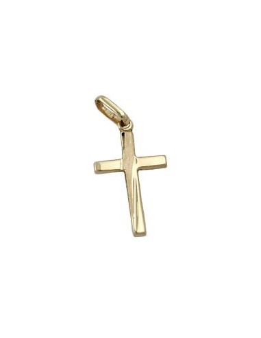 pendant 22x13mm cross matte shiny 9k gold