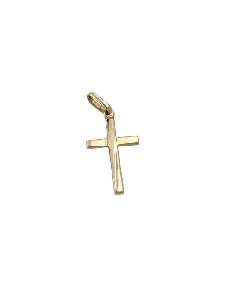 pendant 22x13mm cross matte shiny 9k gold