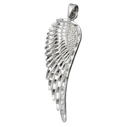Hängsmycke 37x12mm Wing Diamond Cut Rhodium Plated Silver 925