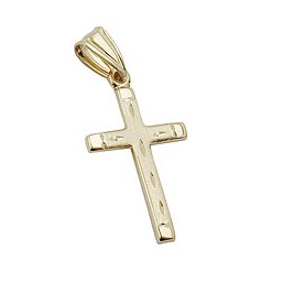 pendant cross diamond cut 9k gold