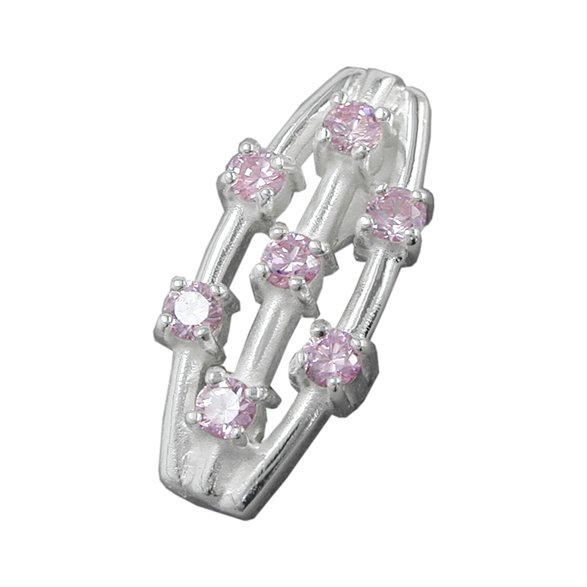 Hängsmycke 7 Zirconia Crystals Pink Silver 925