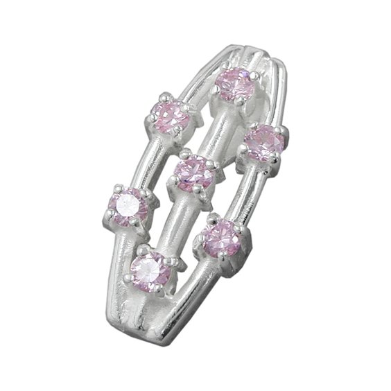 Hängsmycke 7 Zirconia Crystals Pink Silver 925