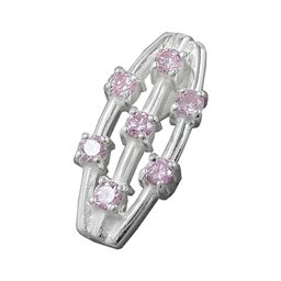 Hängsmycke 7 Zirconia Crystals Pink Silver 925